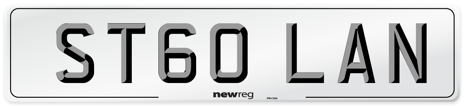 ST60 LAN Number Plate from New Reg